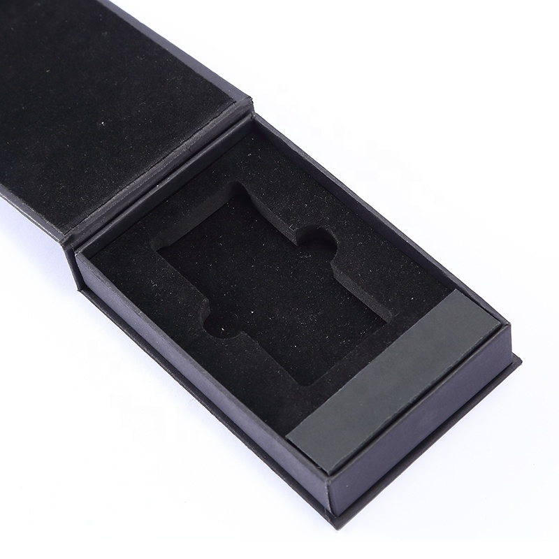 China factory foam insert black paper small magnetic closure gift box with custom logo