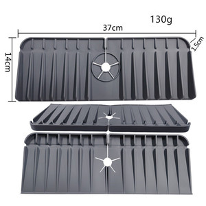 2024 cuisine Silicone évier robinet tapis évier éponge égouttoir porte-plateau vidange panier Splash Pad vidange évier Splash gardes - Product Image 5