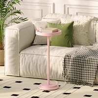 Table d'appoint rose en gros, table d'appoint ronde rose, petite table à boissons rose pour salon