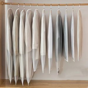 Washable Thick Transparent Clothing Dust Cover Waterproof Hanging Pocket Coat <b>Storage</b> Bag for Household Use - Product Image 3