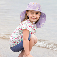 Topi Lipat Anak Musim Semi Gugur Bahan Katun UPF50+ Pelindung Matahari Model Fisherman Kasual untuk Bersepeda dan Sehari-hari dengan Pinggiran Lebar Motif Kartun