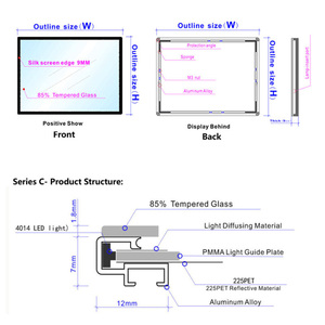 Peinture Double Menu Box Out <span class=keywords><strong>Noir</strong></span> Réel Led Impression Intérieur Affiches Lampe Estate Caméra <span class=keywords><strong>Visage</strong></span> Verre Publicité Boîtes À Lumière - Product Image 6