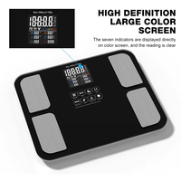 Balance intelligente d'analyse de la composition corporelle, plateforme en verre trempé de sécurité, affichage numérique de haute qualité, appareil de mesure du poids pour la maison