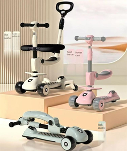 <span class=keywords><strong>Trottinette</strong></span> 5 en 1 pour enfants avec roues lumineuses LED et plateau pliable, <span class=keywords><strong>trottinette</strong></span> à pousser pour enfants avec poignée - Product Image 2