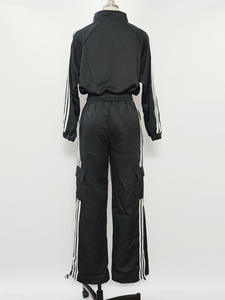 Completo Due Pezzi <span class=keywords><strong>da</strong></span> Donna Primaverile Autunnale con Giacca a Maniche Lunghe e Pantaloni a Righe, Abbigliamento Casual Chic <span class=keywords><strong>da</strong></span> <span class=keywords><strong>Ufficio</strong></span> - Product Image 6