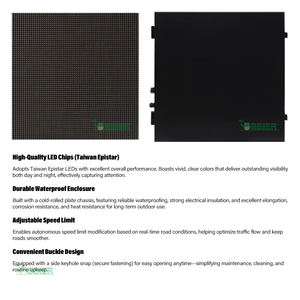 Écran d'affichage LED couleur pleine 640x640mm pour la construction routière en extérieur, IP65, avec connectivité IoT, panneau d'affichage à message variable - Product Image 4