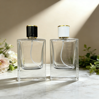 Flacon pulvérisateur de parfum de luxe 50 ml en verre transparent haut de gamme, atomiseur vide personnalisé, flacons de parfum à fine brume avec boîte