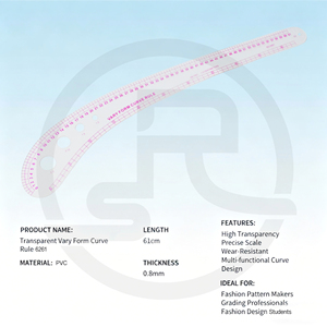 Regla Curva Transparente <span class=keywords><strong>de</strong></span> PVC <span class=keywords><strong>de</strong></span> 61 cm, Modelo 6261, para Diseño <span class=keywords><strong>de</strong></span> Patrones <span class=keywords><strong>de</strong></span> Ropa <span class=keywords><strong>y</strong></span> Escalado <span class=keywords><strong>de</strong></span> Tallas - Product Image 5