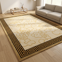 Tapis en nylon imprimé à la machine, grand tapis bleu pour salon, tapis de haute qualité