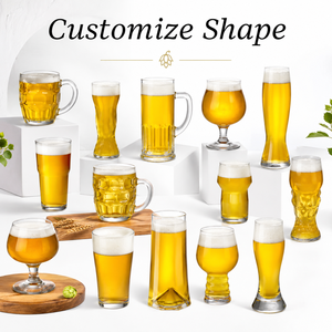 Vasos de Cerveza de Cristal Soplado a Mano al por Mayor, Vasos Clásicos Transparentes para Cerveza, Vasos Personalizados con Logotipo para Bar y Fiestas - Product Image 4