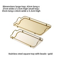 Plateau de service en métal de luxe, élégant plateau rond en acier inoxydable pour le rangement de parfums et de bijoux, décoration de table à domicile