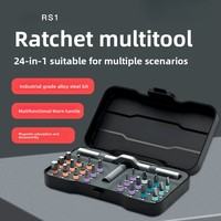Kit d'outils à main RS1 24/1, tournevis multifonction à cliquet, embouts magnétiques en aluminium, étui rigide portable, pour la réparation électronique à domicile