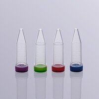 Tube à centrifuger conique transparent Aisaisi 5 mL BS-50-BS-S avec bouchon à vis bleu, stérile, sans enzyme, force centrifuge maximale