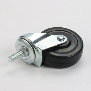 M10x25 Rubber Caster Swivel With Brake Lightweight Solid Wheel For Display Racks - Product Image 3