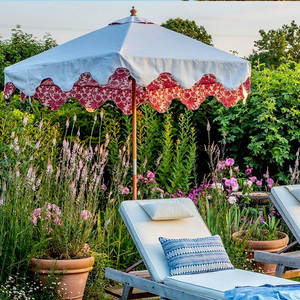 Sombrillas de Jardín Decorativas Personalizables Estilo Balinés de 9 Pies, Sombrillas Vintage con Borde Festoneado para Terraza, Restaurante y Piscina - Product Image 2