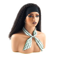 Perruque bandeau sans colle, cheveux humains brésiliens vierges Remy, bouclés crépus, pour femmes noires