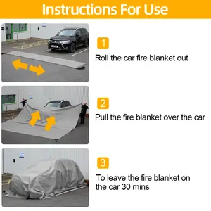 ผ้าคลุมกันไฟสำหรับสถานีชาร์จรถยนต์ขนาด6x8เมตรผ้าคลุมกันไฟสำหรับยานยนต์ไฟฟ้า