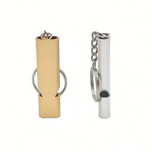 Sifflet de sécurité en aluminium à double tube à haut niveau sonore avec logo personnalisé, porte-clés pour la promotion d'événements en plein air - Product Image 3