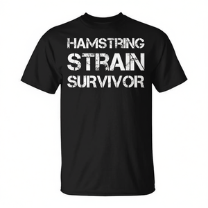 T-shirt Hamstring Strain Survivor noir pour adulte, coupe unisexe - Product Image 2