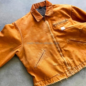 Vintage Duck <b>Canvas</b> <b>Work</b> Wear <b>Jacket</b> for Men High Quality Heavyweight Wear Zipper <b>Work</b> <b>Jacket</b> Custom Manufacturer - Product Image 3