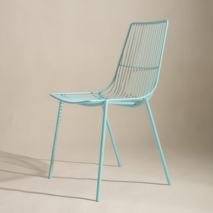 Sedia moderna per il tempo libero di alta qualità colorata blu rosa in rete di ferro sedia da pranzo - Product Image 1