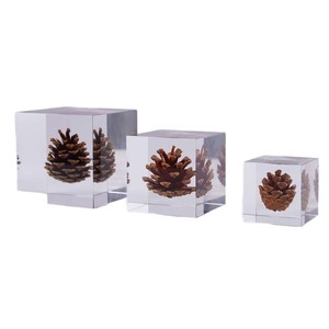 Adornos de Piñas de Pino Acrílicas, Decoración de Mesa de Cristal Transparente Rectangular, Diseño Moderno, Regalo Personal - Product Image 4