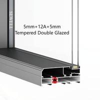 Ventana corrediza de aluminio con rotura térmica de doble vidrio templado insonorizado moderno de la mejor calidad para habitación de Villa Hotel
