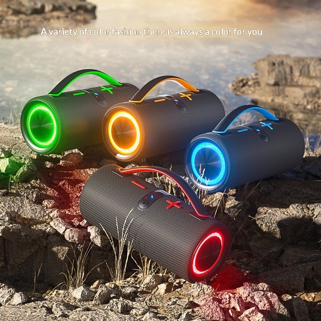 Wireless Outdoor for IPX-5 Waterproof Subwoofer Speaker RGB Light 30-50W Output Built-in Mic Battery Portable Stereo Big