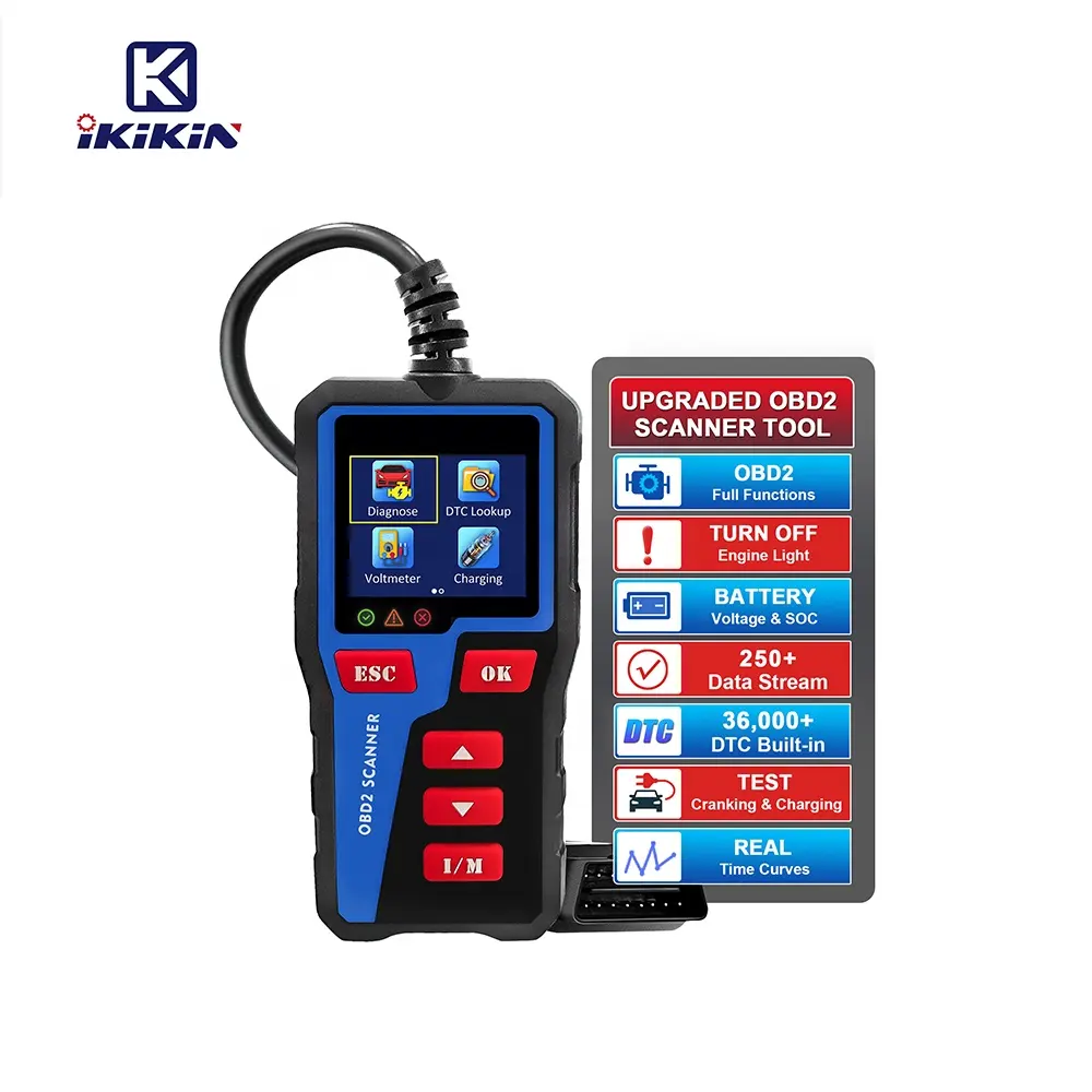 Nouveau Blue AT300 OBD2 Car Code Scanner 12V Engine Analyzer Outils de diagnostic automatique pour voitures depuis 1996 Blue