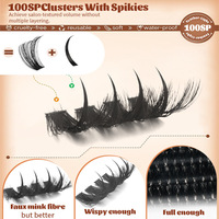 Nouveau Kit de Clusters de Cils DIY en Gros, Effet Moelleux 80-100D, Bande Fine 3D, Volume Épais