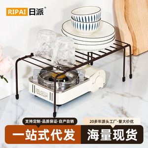 ชั้นวางของในครัว Ripai 2 ชั้นอเนกประสงค์ สำหรับจัดเก็บจาน ชาม และเครื่องเทศ ใช้บนเคาน์เตอร์ได้ - Product Image 5