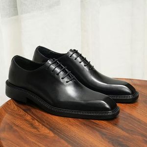 Zapatos Brogue Británicos para Hombre, con Suela Gruesa, Aumentan la Estatura, de Cuero Genuino, para Novio, Boda, Negocios, Formales - Product Image 3