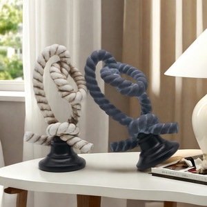 Ornement moderne minimaliste créatif en forme de nœud de corde, pour porche, bureau, modèle de pièce, art, meuble TV, vente en gros, luxe léger, résine pour la vie quotidienne - Product Image 1