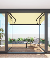 Auvents de jardin motorisés rétractables légers de 3m Auvent de toit en alliage d'aluminium coupe-vent Fenêtre électrique Porte Polyester