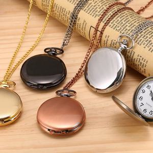 Montres de poche à quartz unisexes Besseron, style ancien, couleur antique, lumineuses, argentées, avec nouvelle chaîne dorée, pour hommes - Product Image 6