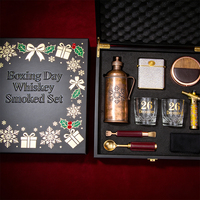 Cadeaux d'entreprise pour le Boxing Day, kit de fumage de whisky avec logo personnalisé, ensemble d'accessoires de cocktail de luxe pour les cadeaux d'affaires, pour les amateurs de whisky