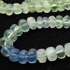 Perles de fluorite multicolores - Forme de rondelle sculptée à la main - Pierre précieuse percée - Certifiées par une tierce partie - Pour la fabrication de bijoux - Fil de 16 pouces - Naturelles - Product Image 1