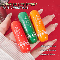 Coffret de baumes à lèvres hydratants saveur fraise, lot de 3, en plastique, étanche, idéal pour Noël, faible MOQ, vente en gros