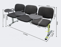 Chaise d'attente d'aéroport public en tissu de haute qualité chaise d'hôpital de cinéma mobilier public intérieur élégant siège bleu avec coussin