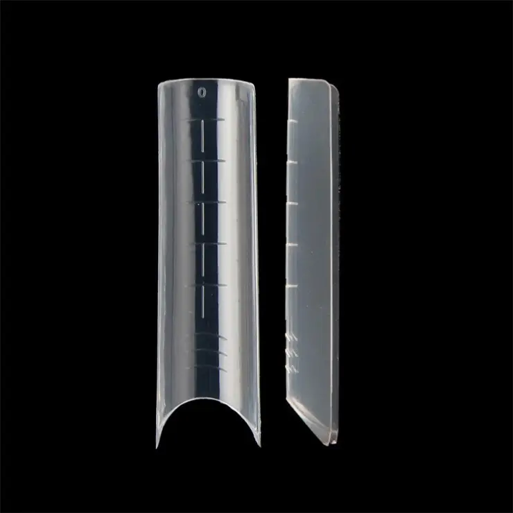 120pcs/box Wholesale Quick Building Mold Tips Nail UV Gel Dual Forms Extension Nail Tips Clear Half Cover Nail Extension Mold
