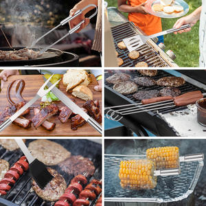 Lote de suministros para parrilla Fever, juego de herramientas de acero inoxidable, aguja portátil para barbacoa al aire libre, cepillo de aceite, cuchillo, Clip, cubiertos - Product Image 5