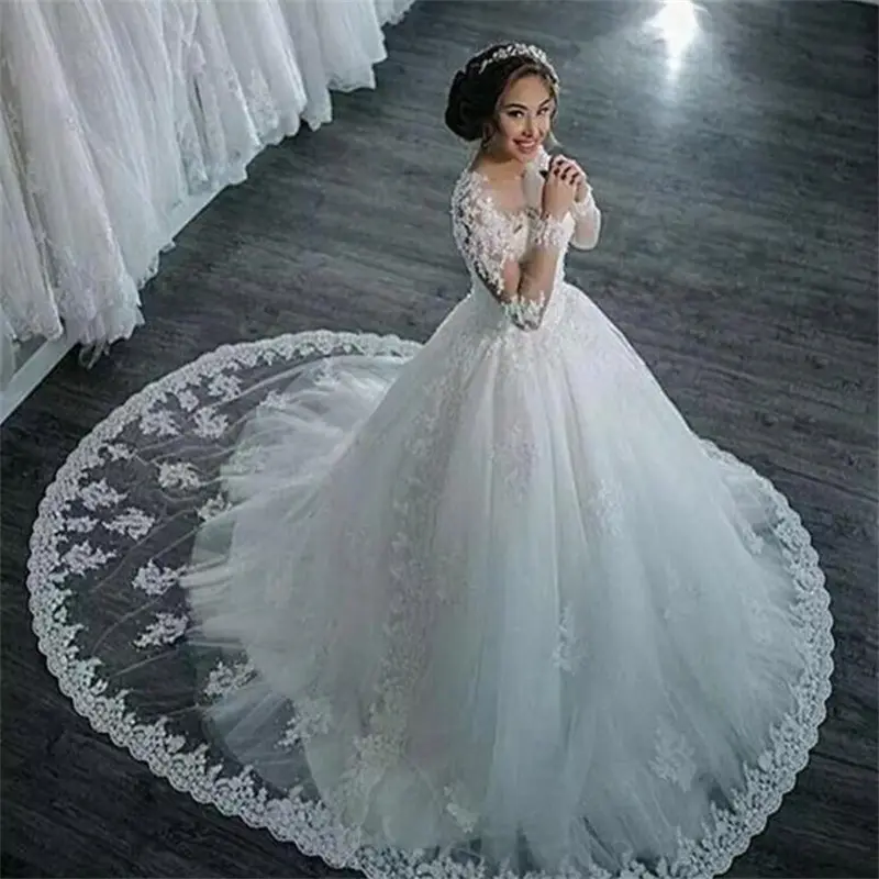 minthson neue Brautkleider Luxus sexy Spitze eine Schulter V-Ausschnitt Slim langer Zug Brautkleider Brautkleid