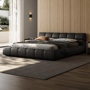 Новая кровать-софа 2025 года из натуральной кожи высшего качества, 1,8 м, размер King Size, в итальянском минималистичном стиле, с обивкой, для главной спальни, свадебная - Product Image 1