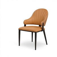 Chaises de salle à manger à plis divergents, avec accoudoir à pivot et revêtement couleur muscade, pour restaurants de centres commerciaux, restaurants de promenades et cafés de bord-plage