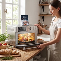 Horno Freidora de Aire de 30L de Gran Capacidad con Tostadora y Horno para Pizza, Electrodomésticos Inteligentes para Cocina, Horno Tostador Freidora de Aire