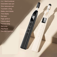 Stylo pédagogique extensible de 55 cm, présentateur sans fil RF 2.4G, affichage de la date, pointeur laser, portée de 100 m, batterie rechargeable, récepteur USB