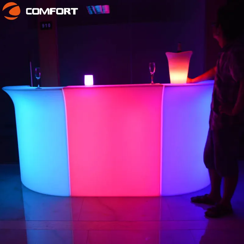 Luxury waterproof party glow bar chair and table set eventi light up outdoor bar led cocktail table lounge outdoor led furniture