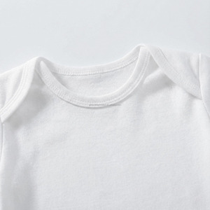 Newborn Baby Bodysuit 100% Organic Cotton <strong>White</strong> Short Sleeve Round Neck Soft Breathable Everyday <strong>Onesie</strong> - Product Image 4