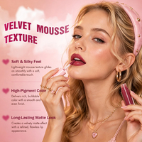Rouge à lèvres liquide mat en velours, haute pigmentation, enrichi en vitamine E, beurre de karité et acide hyaluronique, nourrissant, effet gloss