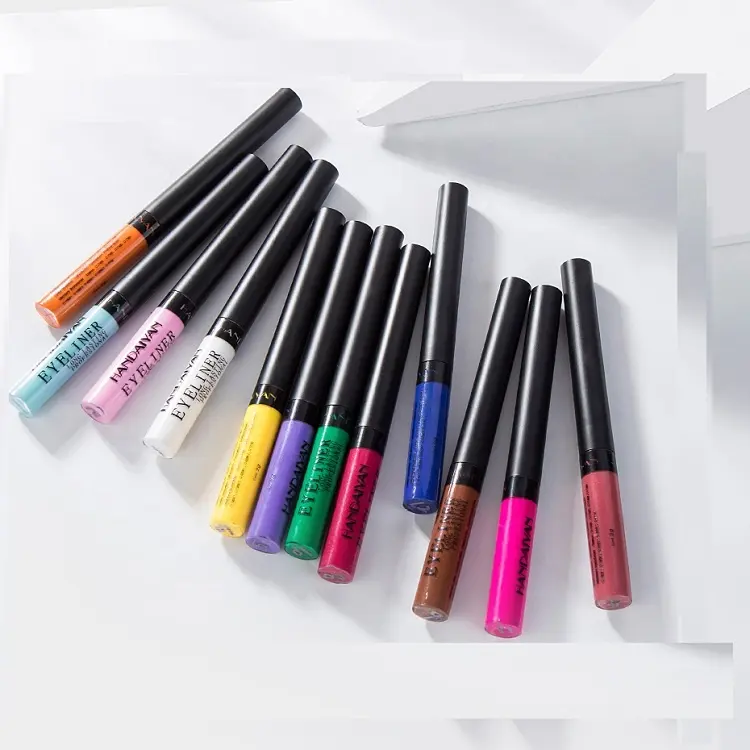 Handaiyan Eyeliner Matte Warna Neon, Liner Mata Riasan Cair Putih Tahan Lama Tahan Air